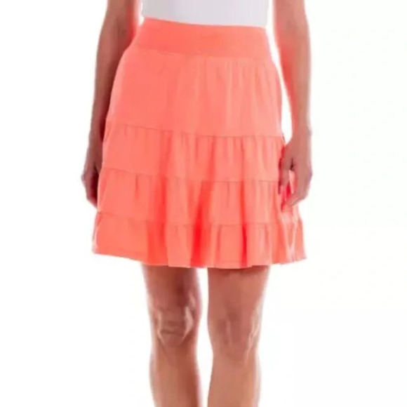 fresh produce Dresses & Skirts - Fresh Produce Sunset Coral Orange Tiered Ruffle Cotton Skirt Size Large L NWT